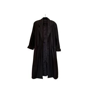 Vintage Chocolate Brown Leather Trench Coat Oversized 90s Minimalist Goth